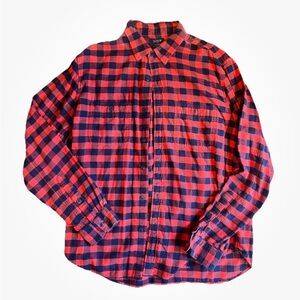 J. Crew Flannel in Red and Navy Plaid